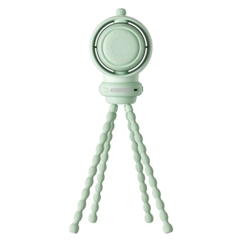 Wentylator Jisulife Stroller Fan Life2S 5000mAh z elastycznymi nóżkami, na biurko, do wózka, z filtrem - zielony