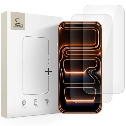 Szkło hartowane Tech-Protect Glass Fit+ 2-pack na iPhone 16 Pro Max / 17 Pro Max - przezroczyste