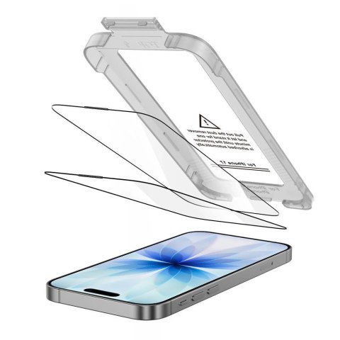 Szkło hartowane Tech-Protect Quick Set+ 2-pack na iPhone 17 - czarne