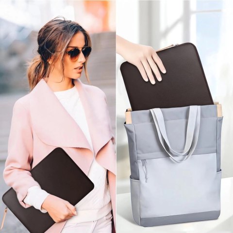 Torba Tech-Protect Fleece na laptopa 13-14" - brązowa