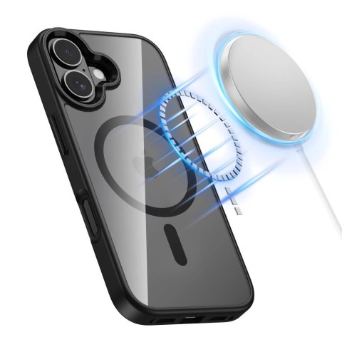 Etui Tech-Protect MagMat MagSafe na iPhone 17 - przezroczysto-czarne