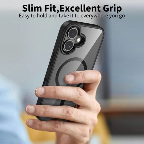 Etui Tech-Protect MagMat MagSafe na iPhone 17 - przezroczysto-czarne