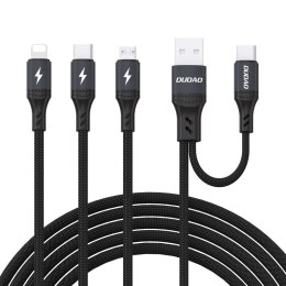 Kabel Dudao L3W USB-A/USB-C do Lightning/USB-C/MicroUSB 66W - czarny