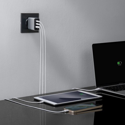 Ładowarka sieciowa Cuktech 65W GaN 2xUSB-C 1xUSB-A - szara