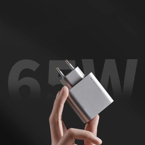 Ładowarka sieciowa Cuktech 65W GaN 2xUSB-C 1xUSB-A - szara