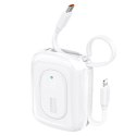Powerbank Dudao K32 22,5W 10000 mAh z wbudowanym kablem USB-C/Lightning - biały