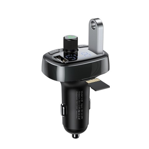 Transmiter FM Baseus S-09 z Bluetooth i odtwarzaczem MP3 USB-A microSD - czarna