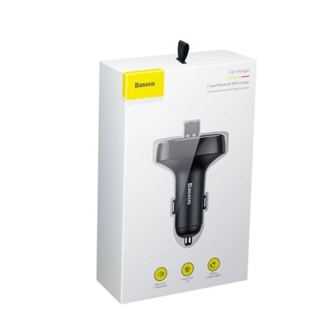 Transmiter FM Baseus S-09 z Bluetooth i odtwarzaczem MP3 USB-A microSD - czarna