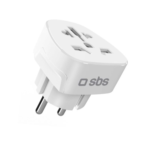Adapter podróżny SBS Shucko/EU - uniwersalny - biały
