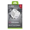 Adapter podróżny SBS UK - uniwersalny - biały