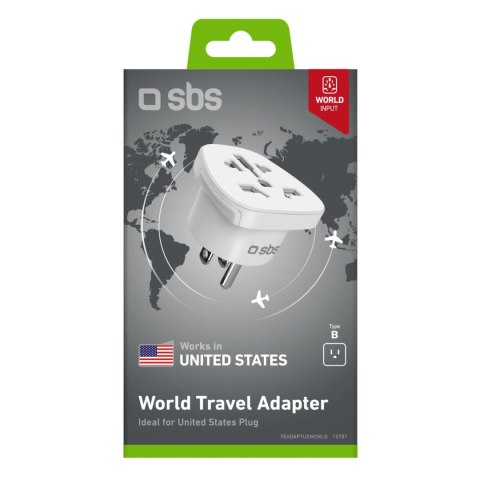 Adapter podróżny SBS US - uniwersalny - biały