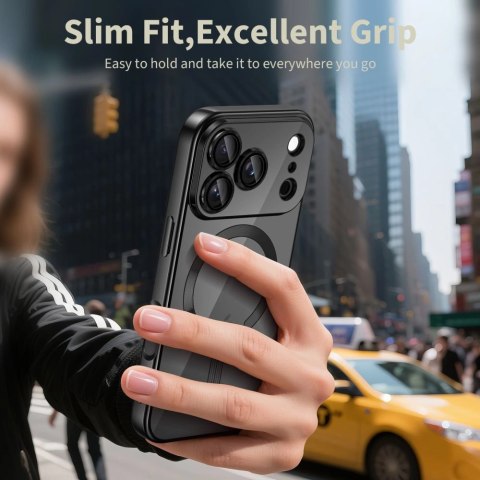 Etui Tech-Protect MagFlex MagSafe na iPhone 17 Pro - przezroczysto-czarne