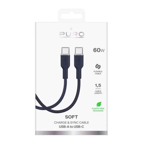 Kabel Puro ICON USB-C - USB-C 1,5m - granatowy