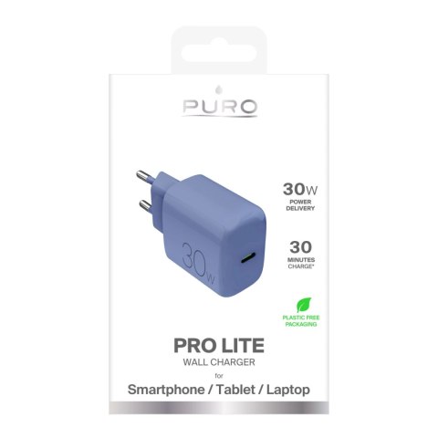 Ładowarka sieciowa Puro Pro Lite 30W USB-C - niebieska
