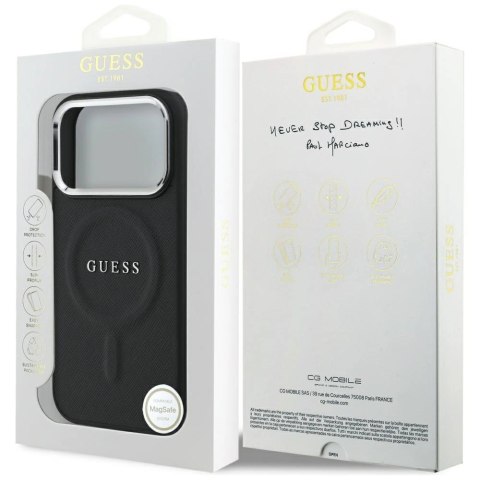 Etui Guess Classic Logo MagSafe na iPhone 17 Pro - czarne
