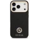 Etui Guess Grained Strass Logo MagSafe na iPhone 17 Pro - czarne