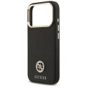 Etui Guess Grained Strass Logo MagSafe na iPhone 17 Pro - czarne