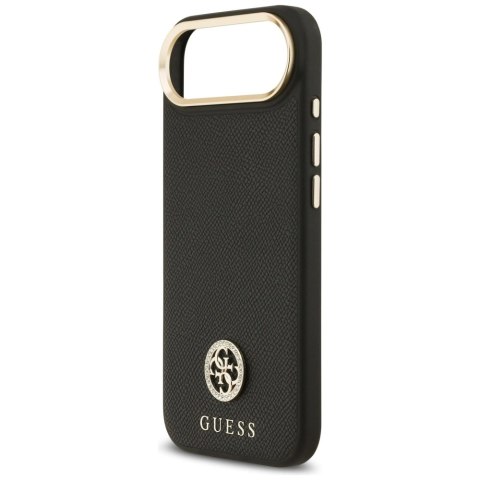 Etui Guess Grained Strass Logo MagSafe na iPhone Air - czarne