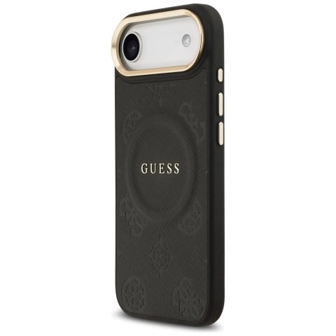 Etui Guess Peony Hot Stamp MagSafe na iPhone Air - czarne