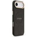 Etui Guess Peony Hot Stamp MagSafe na iPhone Air - czarne