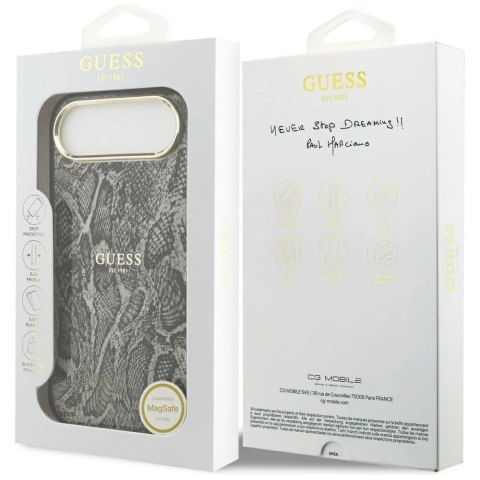Etui Guess Python Pattern MagSafe na iPhone Air - czarne