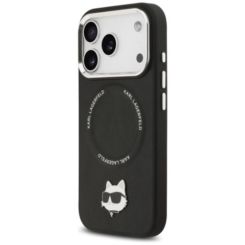 Etui Karl Lagerfeld Choupette Pin MagSafe do iPhone 17 Pro Max - czarne