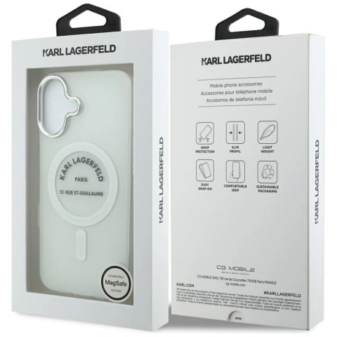 Etui Karl Lagerfeld IML Karl RSG Logo MagSafe do iPhone 17 - przezroczyste