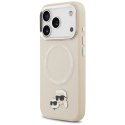 Etui Karl Lagerfeld Karl & Choupette Pins MagSafe do iPhone 17 Pro Max - beżowe