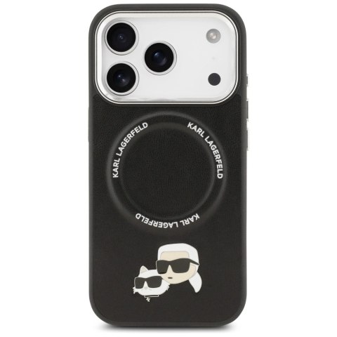 Etui Karl Lagerfeld Karl & Choupette Pins MagSafe do iPhone 17 Pro - czarne