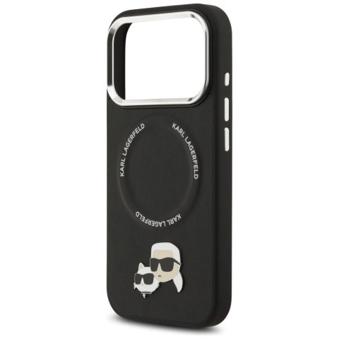 Etui Karl Lagerfeld Karl & Choupette Pins MagSafe do iPhone 17 Pro - czarne