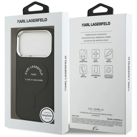 Etui Karl Lagerfeld Karl RSG Logo MagSafe do iPhone 17 Pro Max - czarne