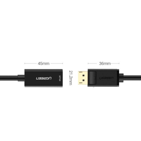 Adapter Ugreen MM137 40363 DisplayPort (męski) do HDMI (żeński) 4K / 1080p - czarny