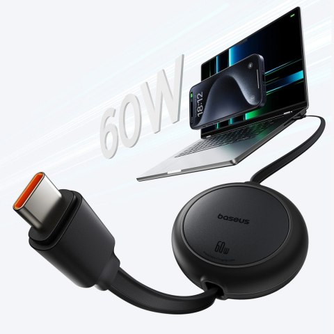 Kabel zwijany Baseus Free2Pull 60W USB-C - USB-C 1m - czarny