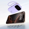 Powerbank Baseus EnerFill FC31 20000mAh 45W z wyświetlaczem z kablami USB-C i Lightning - fioletowy