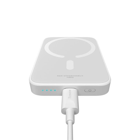 Powerbank Baseus Magnetic Mini Air PPCXM06A 6000mAh 20W z kablem Simple Series USB-C - biały