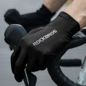 Rękawiczki rowerowe Rockbros wiosna/lato/jesień, pełne, rozmiar: M - czarne