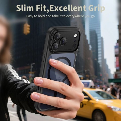 Etui Tech-Protect Magpeak Magsafe CC na iPhone 17 Pro Max - przezroczysto-czarne