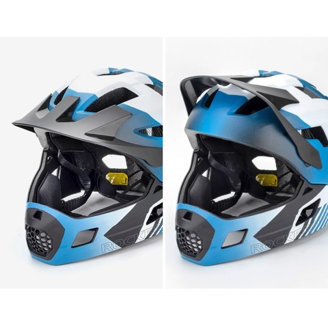 Kask rowerowy Rockbros TS-61 10110061001 dziecięcy z odpinaną szczęką rozmiar S (48-54) - niebieski