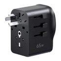 Adapter Ugreen S550 65W podróżny uniwersalny - czarny