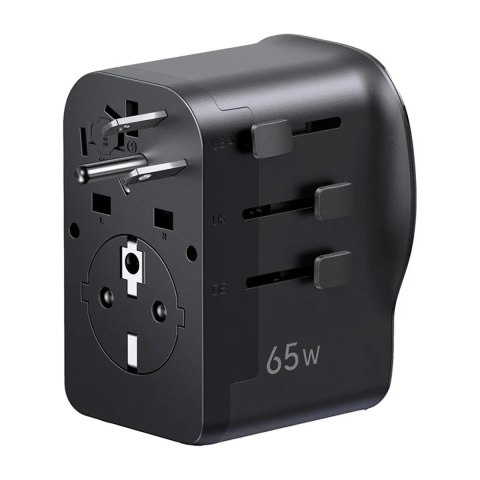 Adapter Ugreen S550 65W podróżny uniwersalny - czarny