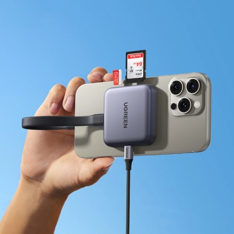 Czytnik kart pamięci Ugreen magnetyczny + ładowarka 100W PD 3w1 - szary