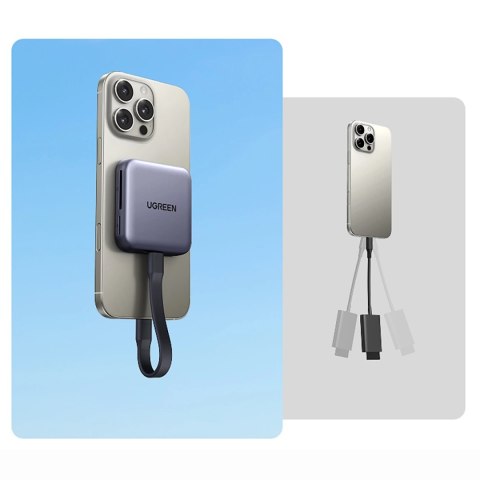 Czytnik kart pamięci Ugreen magnetyczny + ładowarka 100W PD 3w1 - szary