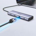 Hub Ugreen USB-C 10w1 USB-C HDMI Ethernet USB-A 5GB/s SD/TF minijack- szary