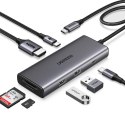 Hub Ugreen USB-C 7w1 HDMI USB-C USB-A SD/TF - szary