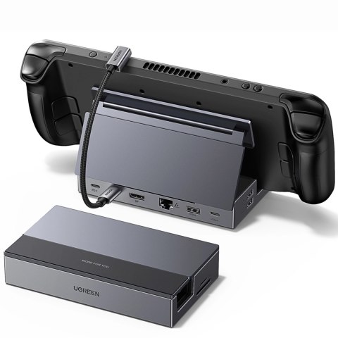 Hub Ugreen do Steam Deck dock USB-C 9w1 4K 120Hz - szary