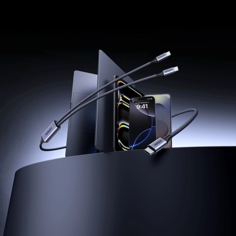 Kabel Ugreen 2w1 USB-C - 2xUSB-C PD 140W 2m - czarny