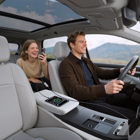 Kabel Ugreen 2w1 USB-C - 2xUSB-C PD 140W 2m - czarny