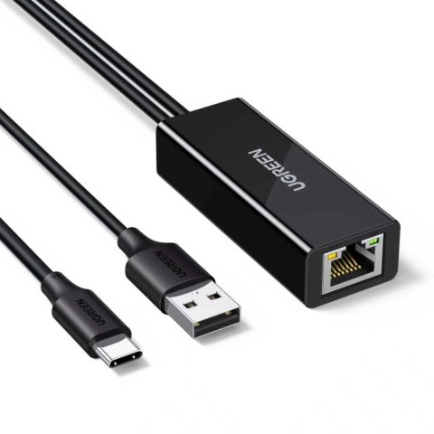 Karta sieciowa Ugreen USB-C do RJ45 10/100 Mb/s - czarna