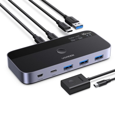 Przełącznik Ugreen switch USB-C USB-A 10Gb/s - szary