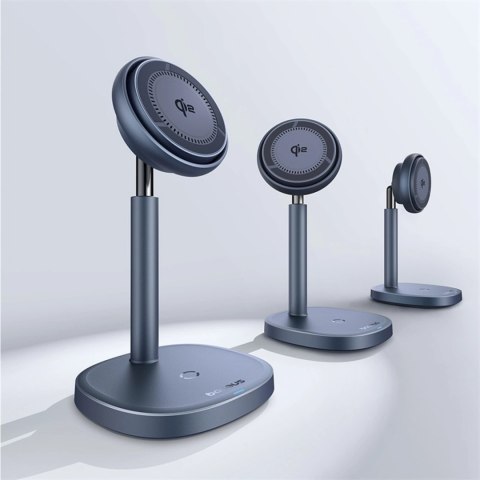 Ładowarka indukcyjna Baseus Orbit 2 Pro MagSafe Qi2 20W 2 w 1 z chłodzeniem - szara